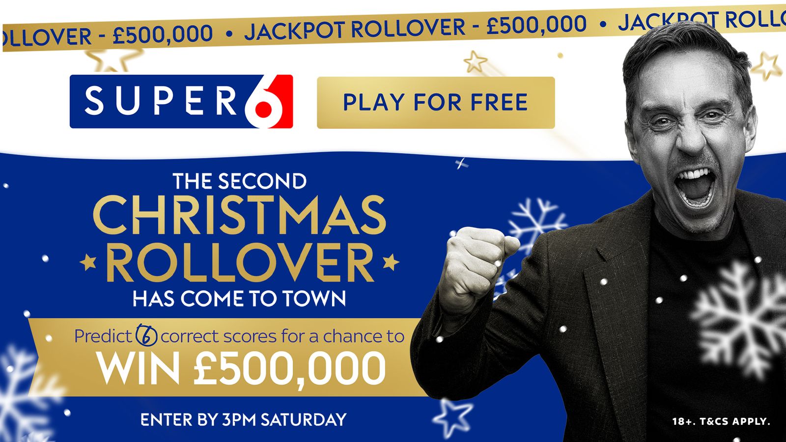 Super 6 Christmas Rollover: รับรางวัลมากถึง 1,000,000 ปอนด์ก่อนวันคริสต์มาส!  |  ข่าวฟุตบอล