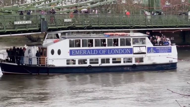 CRASH! West Ham fans’ boat hits Hammersmith Bridge! | Video | Watch TV Show